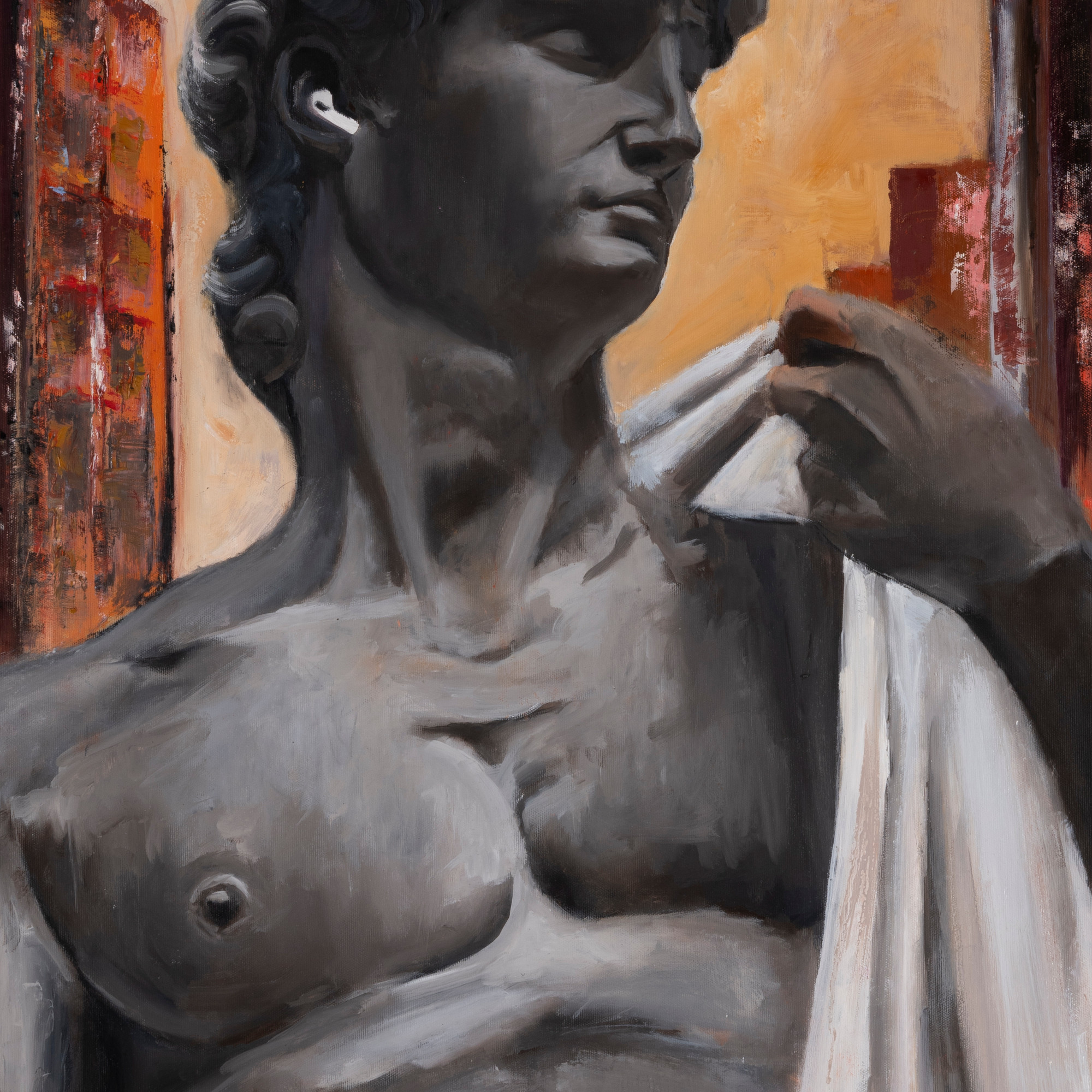Dare — close-up detail, oil on canvas, Galit Cohen