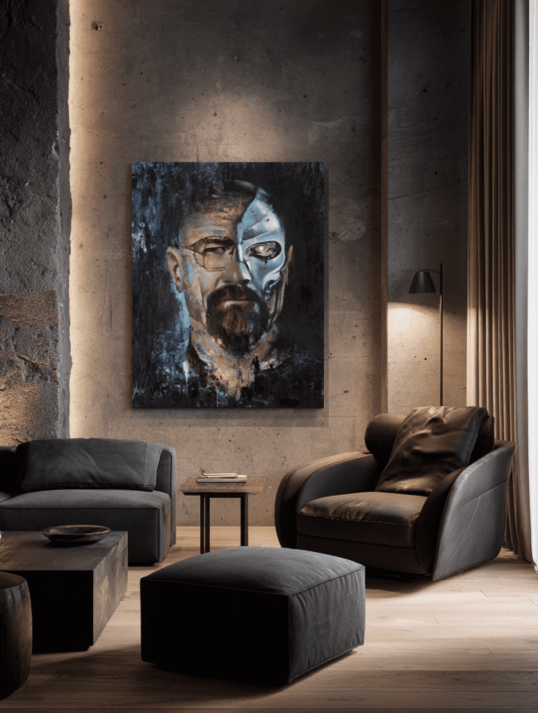 HeisenBORG — oil painting by Galit Cohen in an illustrative interior