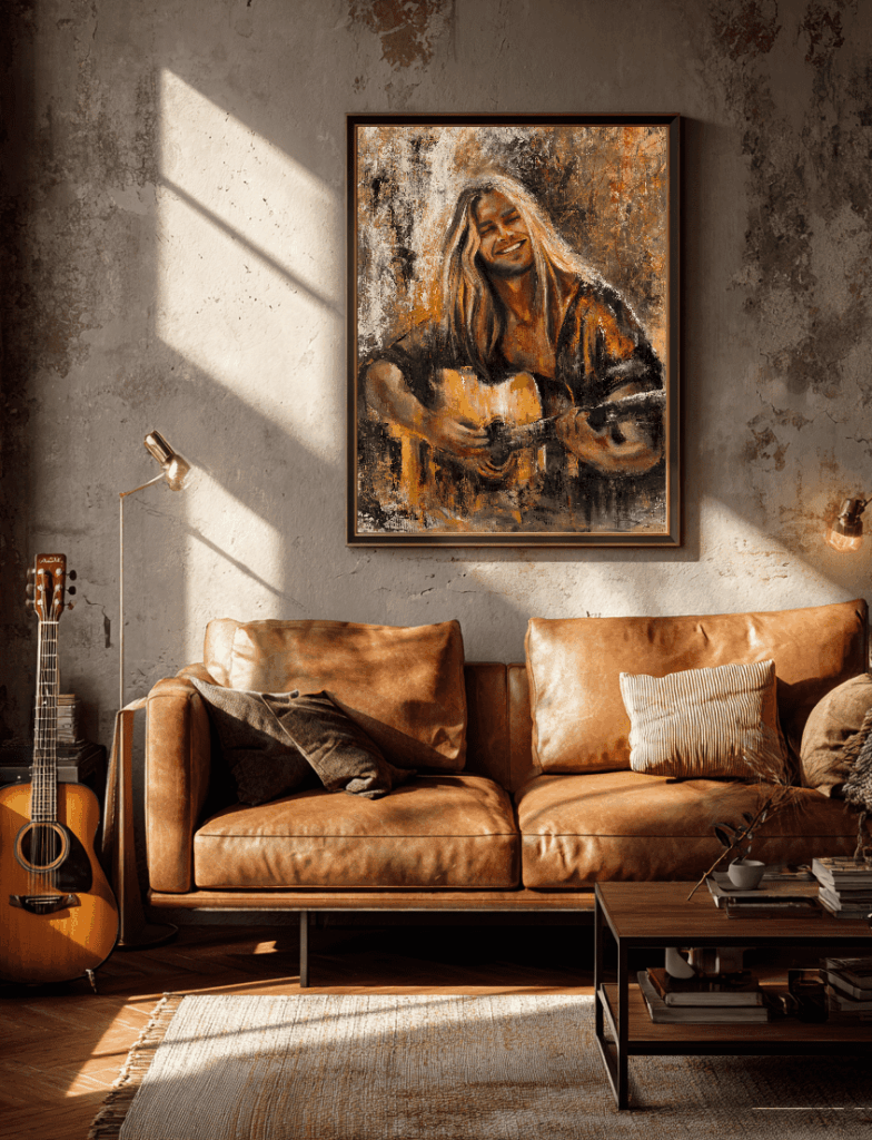Tony — oil painting by Galit Cohen in an illustrative interior