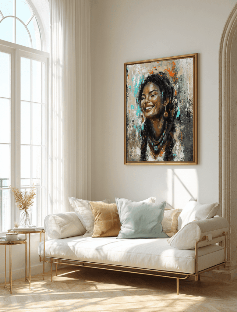 Joya — oil painting by Galit Cohen in an illustrative interior