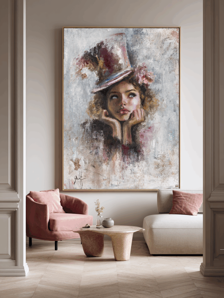 Dream — oil painting by Galit Cohen in an illustrative interior