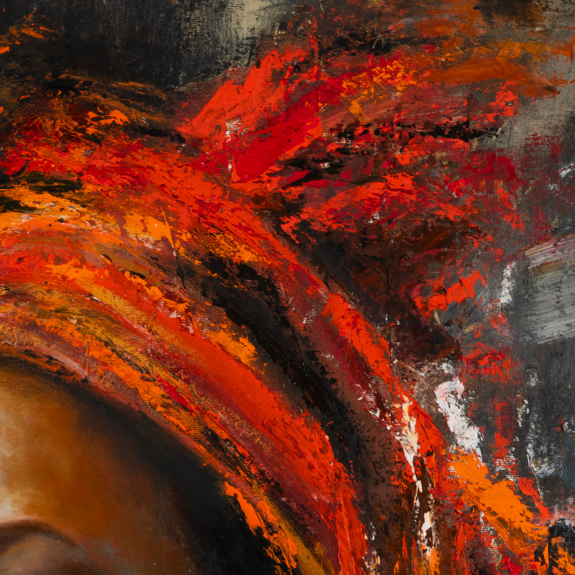 Nubian Princess — close-up detail, oil on canvas, Galit Cohen