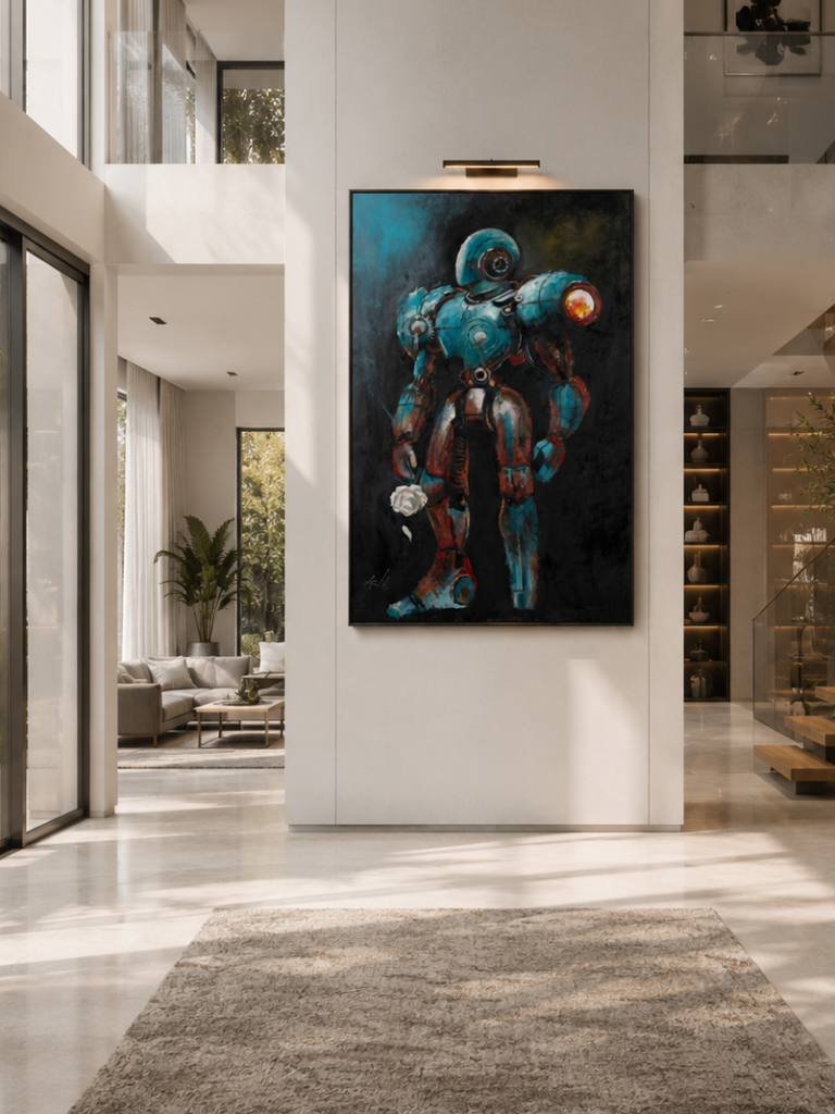 Anima 424 — oil painting by Galit Cohen in an illustrative interior