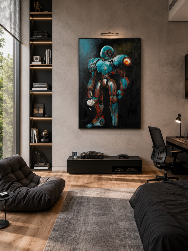 Anima 424 — oil painting by Galit Cohen in an illustrative interior