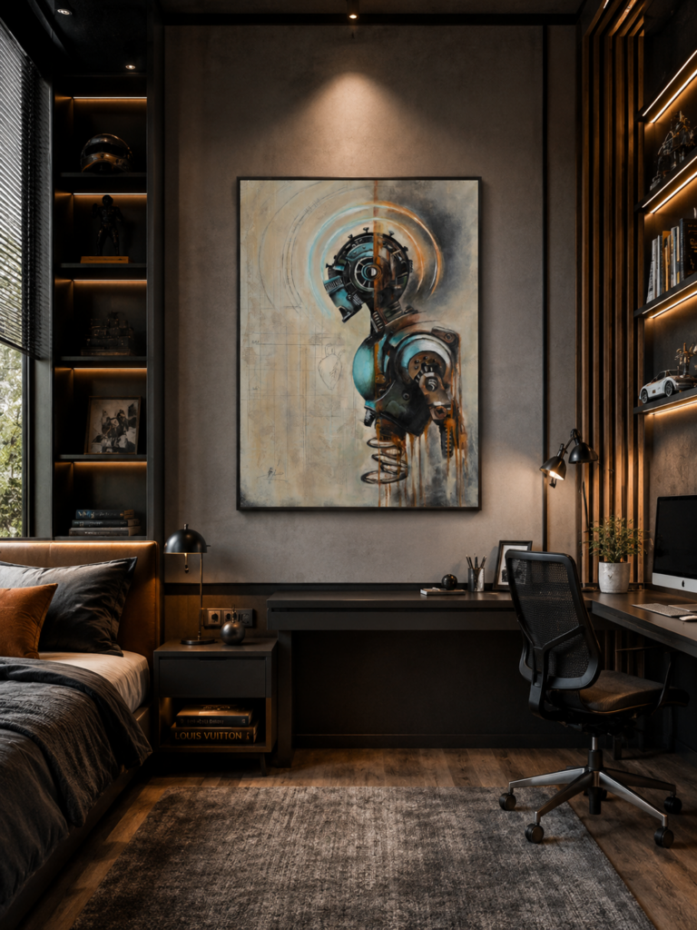 Heart 32 — oil painting by Galit Cohen in an illustrative interior