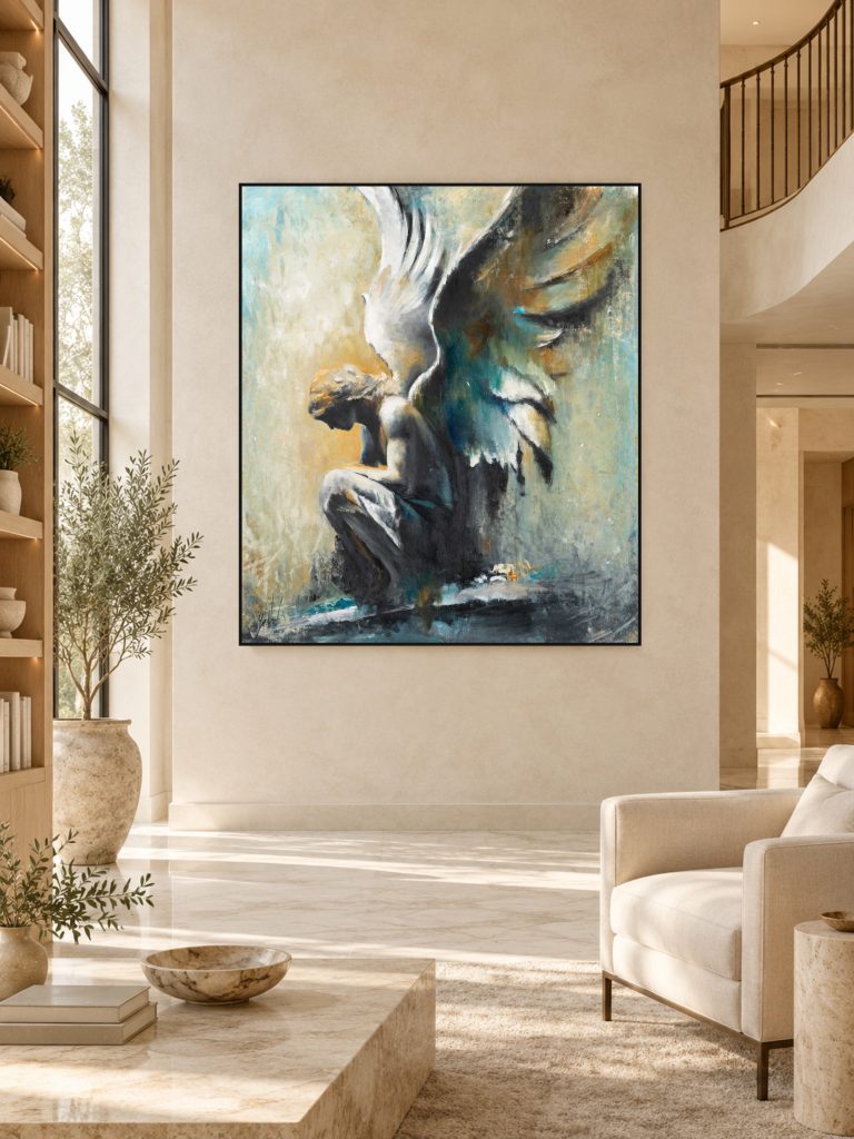 Angel by Galit Cohen in a quiet library