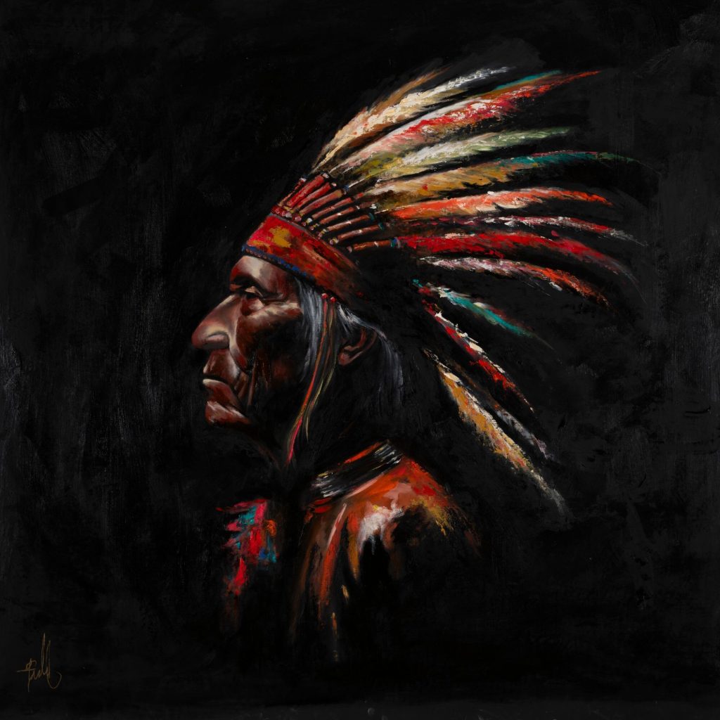 Chief, oil painting by Galit Cohen