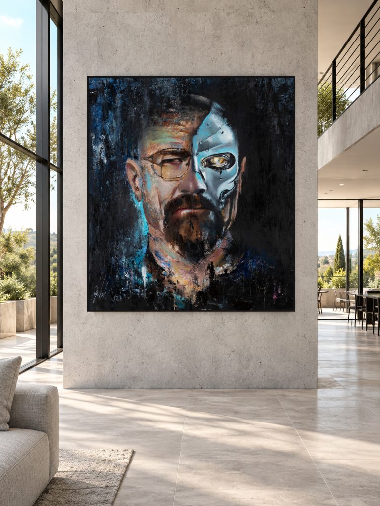HeisenBORG by Galit Cohen on a concrete living room wall