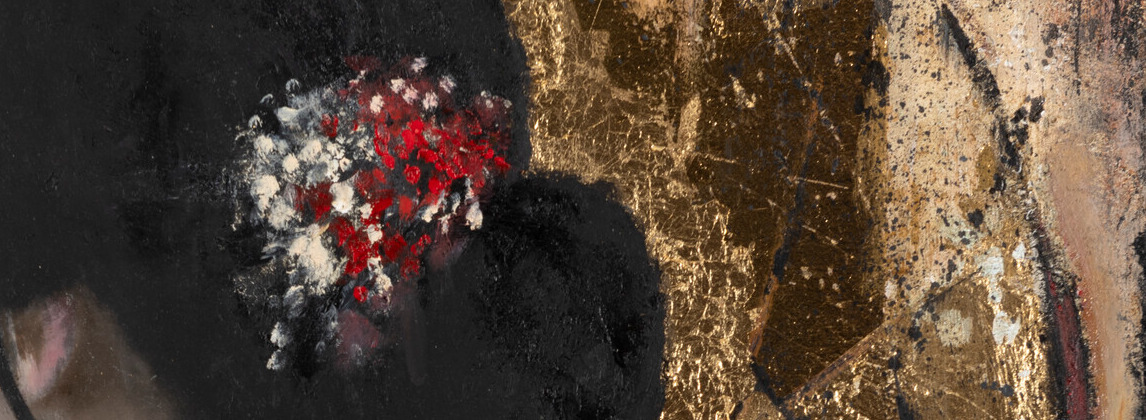 Ki Mono 1 - detail of the hair ornament and gold leaf, Galit Cohen