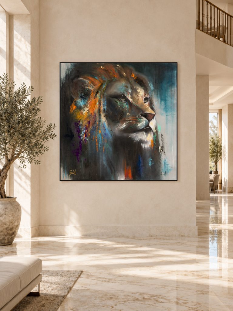 Lion by Galit Cohen in a double height entry