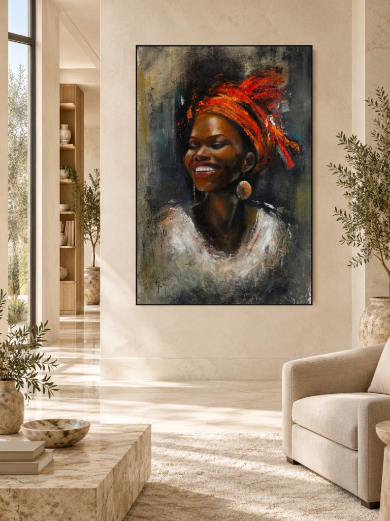 Nubian Princess by Galit Cohen in a reading corner